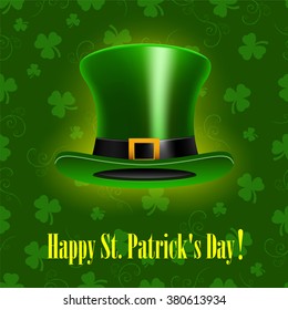 St. Patrick's Day greeting. St.Patrick's Day background with hat.