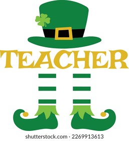 St. Patrick's Day greeting Vector illustration, Saint Patrick holiday quotes SVG Tshirt design