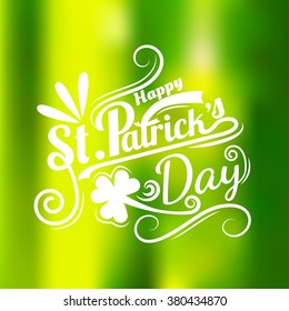 St. Patrick's Day greeting. Vector illustration calligraphy style