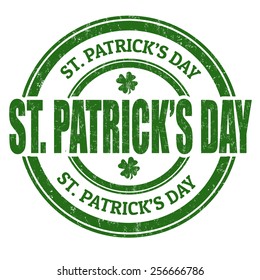 St. Patrick's Day grunge rubber stamp on white background, vector illustration