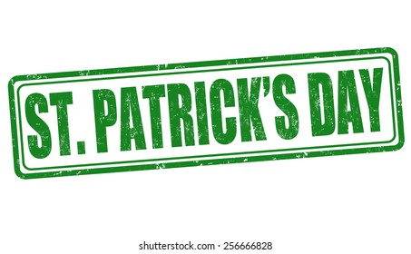 St. Patrick's Day grunge rubber stamp on white background, vector illustration