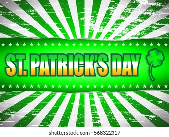 St Patricks Day grungy green and white banner
