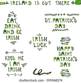 St. Patrick's Day Hand Drawing Lettering Collectoin