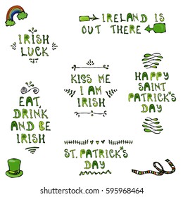 St. Patrick's Day Hand Drawing Lettering Collectoin