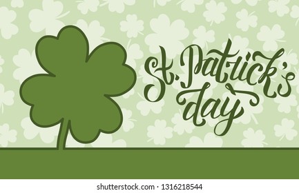 St. Patrick's Day hand drawn lettering. Typographic design template for St. Patrick's Day. Hand sketched Irish celebration design.Vector illustration.