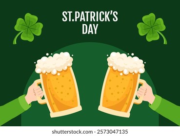 St. Patrick's Day Hand-Drawn Illustration Templates for Social Media Background