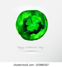 St. Patrick's Day Handmade Watercolor Background or Card.