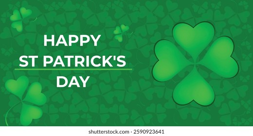 St Patrick's Day happy Irish holiday vector illustration. Saint Patrick's Day, vector web banner design. Happy Saint Patrick's day banner.