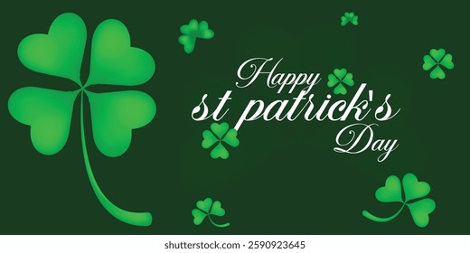 St Patrick's Day happy Irish holiday vector illustration. Saint Patrick's Day, vector web banner design. Happy Saint Patrick's day banner.