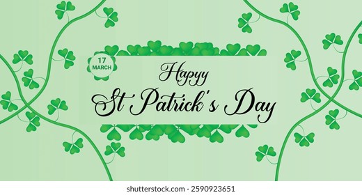 St Patrick's Day happy Irish holiday vector illustration. Saint Patrick's Day, vector web banner design. Happy Saint Patrick's day banner.