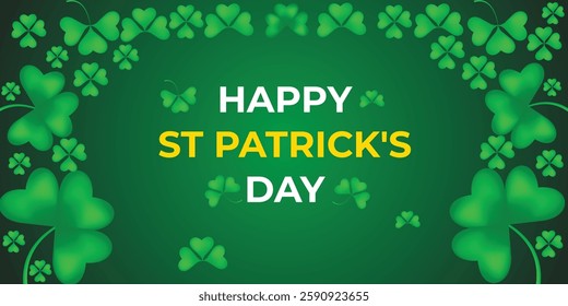 St Patrick's Day happy Irish holiday vector illustration. Saint Patrick's Day, vector web banner design. Happy Saint Patrick's day banner.