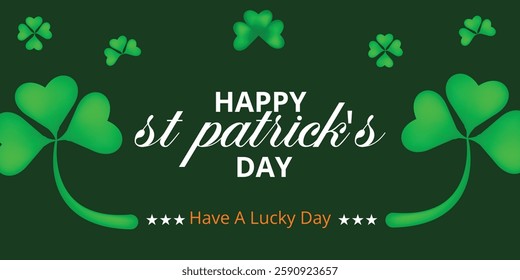 St Patrick's Day happy Irish holiday vector illustration. Saint Patrick's Day, vector web banner design. Happy Saint Patrick's day banner.