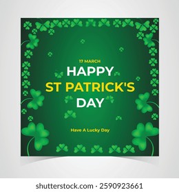 St Patrick's Day happy Irish holiday vector illustration. Saint Patrick's Day, vector web banner design. Happy Saint Patrick's day banner.