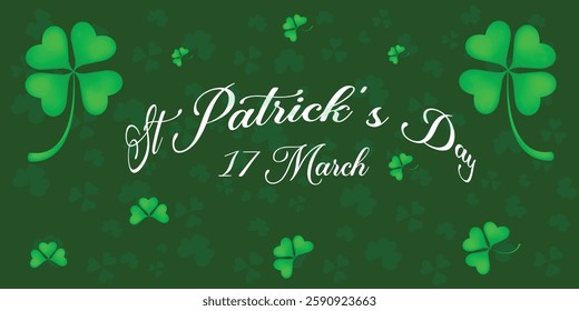 St Patrick's Day happy Irish holiday vector illustration. Saint Patrick's Day, vector web banner design. Happy Saint Patrick's day banner.