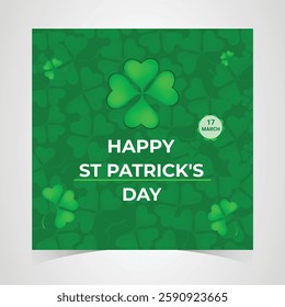 St Patrick's Day happy Irish holiday vector illustration. Saint Patrick's Day, vector web banner design. Happy Saint Patrick's day banner.