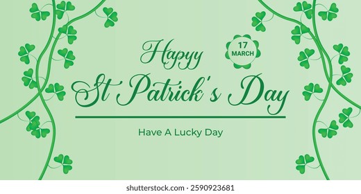 St Patrick's Day happy Irish holiday vector illustration. Saint Patrick's Day, vector web banner design. Happy Saint Patrick's day banner.