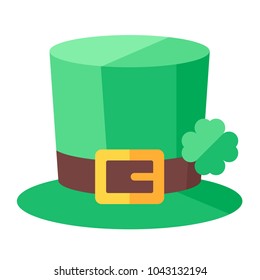 St. Patrick's Day hat with clover. Vector illustration.