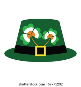 St. patrick's Day hat with clover in colors of irish flag