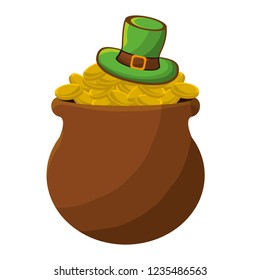 St patricks day hat and coins design