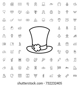 St patrick's day hat icon. set of outline holiday icons.