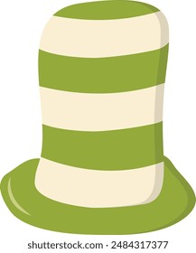 St. Patrick's Day Hat with Tree Leaves Clover. Isolated on White Background. Vector Illustration.