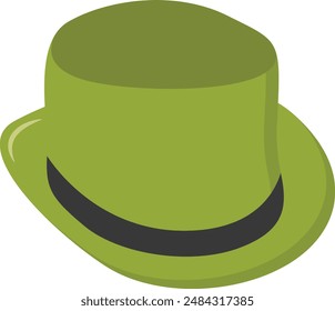 St. Patrick's Day Hat with Tree Leaves Clover. Isolated on White Background. Vector Illustration.