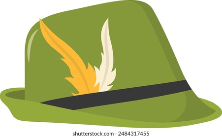 St. Patrick's Day Hat with Tree Leaves Clover. Isolated on White Background. Vector Illustration.