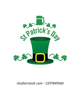 St Patrick's Day Hat (Use for stickers, t-shirt typography,logos and design elements) - Vektor