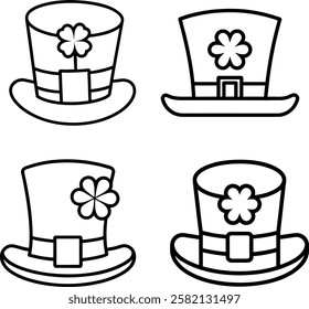 St Patricks Day Hat Vector illustration Clipart, Isolated on White Background