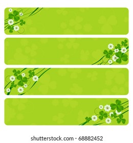 St. Patrick's Day header collection with clover foliage