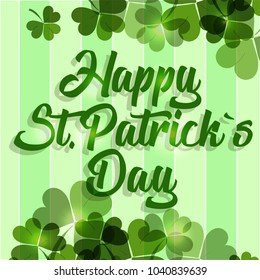 St. Patricks Day holiday background. Vector illustration.  Happy Patrick day card.Saint Patrick.