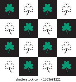 St. Patrick's day holiday background. Seamless Pattern With Floral Motifs able to print for cloths, tablecloths, blanket, shirts, dresses, posters, papers.