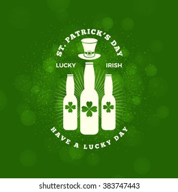 St. Patricks Day Holiday Badge Design. Vector Greetings Card Design. Saint Patricks Day Background. Happy Saint Patricks Day