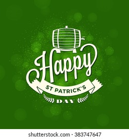 St. Patricks Day Holiday Badge Design. Vector Greetings Card Design. Saint Patricks Day Background. Happy Saint Patricks Day