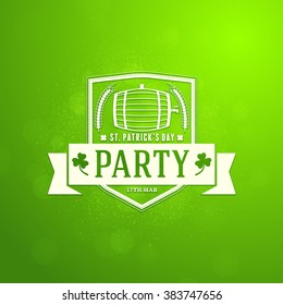 St. Patricks Day Holiday Badge Design. Vector Greetings Card Design. Saint Patricks Day Background. Happy Saint Patricks Day