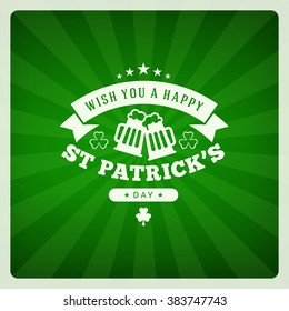 St. Patricks Day Holiday Badge Design. Vector Greetings Card Design. Saint Patricks Day Background. Happy Saint Patricks Day