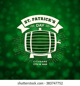 St. Patricks Day Holiday Badge Design. Vector Greetings Card Design. Saint Patricks Day Background. Happy Saint Patricks Day