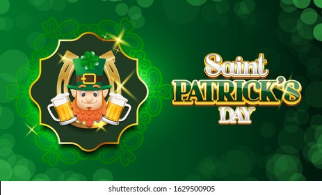 St. Patrick's Day holiday banner design. Vector illustration.