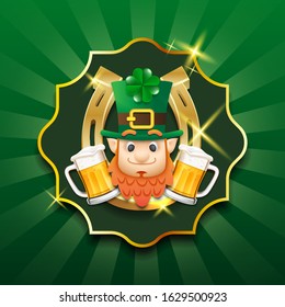 St. Patrick's Day holiday banner design. Vector illustration.