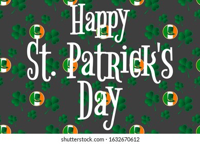 St Patrick's Day holiday concept. Template for background, banner, card, poster with text inscription. Vector EPS10 illustration