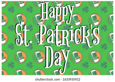 St Patrick's Day holiday concept. Template for background, banner, card, poster with text inscription. Vector EPS10 illustration