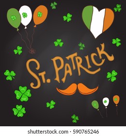 St. Patrick's Day holiday greeting card. Hand drawn vector illustration