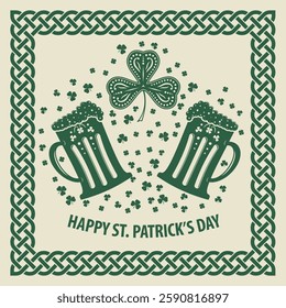 St. Patrick's Day Holiday poster with Beer mug. Vector illustration	