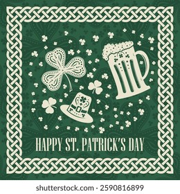 St. Patrick's Day Holiday poster with Beer mug. Vector illustration	