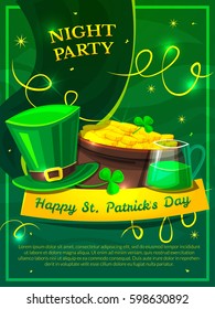 St. Patricks Day holiday poster vector illustration