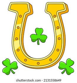 St. Patricks Day Horseshoe Cartoon Colored