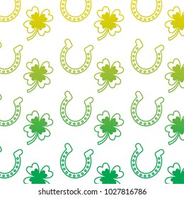 st patricks day horseshoe and clover luck good background