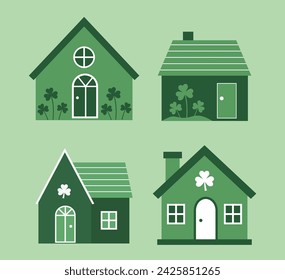 St. Patrick's Day house vector. St. Patrick's Day home illustration.