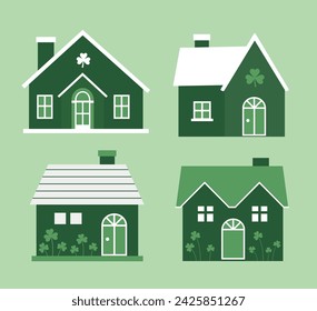 St. Patrick's Day house vector. St. Patrick's Day home illustration.