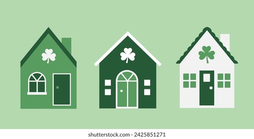 St. Patrick's Day house vector. St. Patrick's Day home illustration.